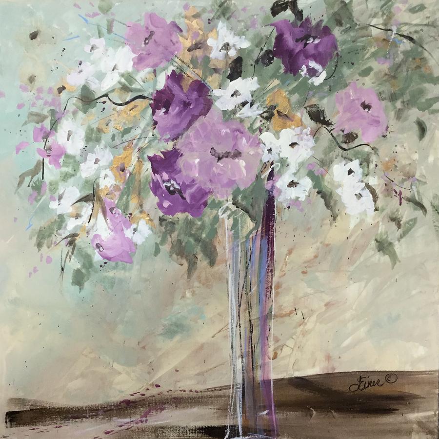 January Floral Painting by Terri Einer