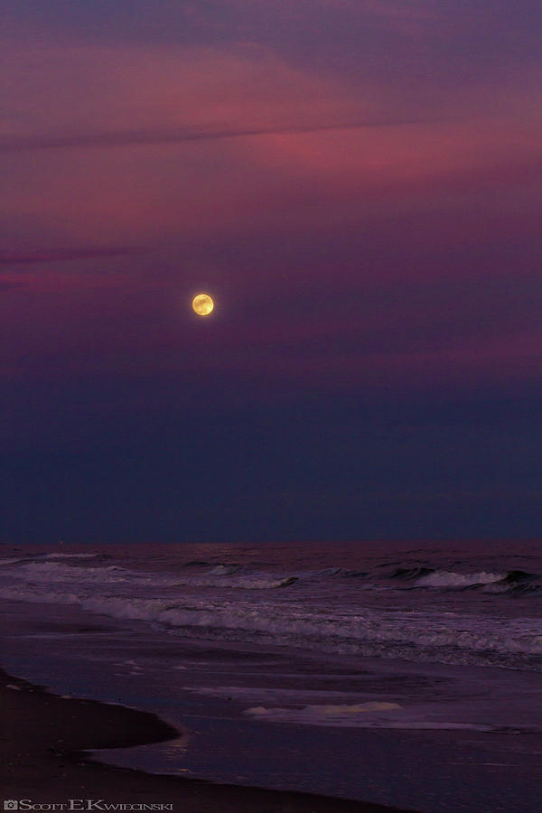 January Full Moon Over The Beach Photograph by Scott Kwiecinski - Fine ...