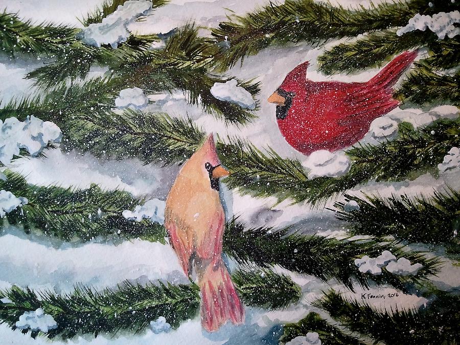 January Snow Painting by B Kathleen Fannin