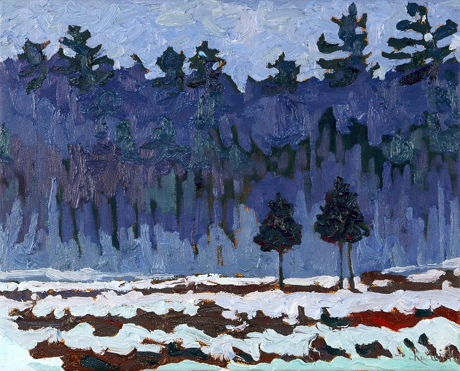 January White Pines Painting by Phil Chadwick