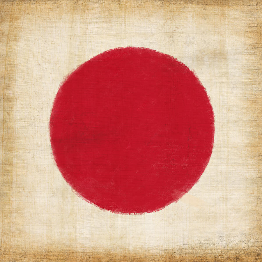 Flag Painting - Japan flag by Setsiri Silapasuwanchai