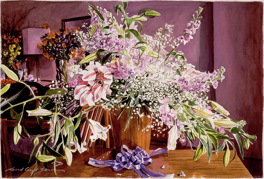 Japan Flowers Painting by David Lloyd Glover