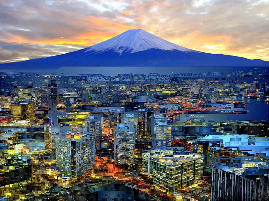 Japan Mount _Fuji Digital Art by Rafael Salazar