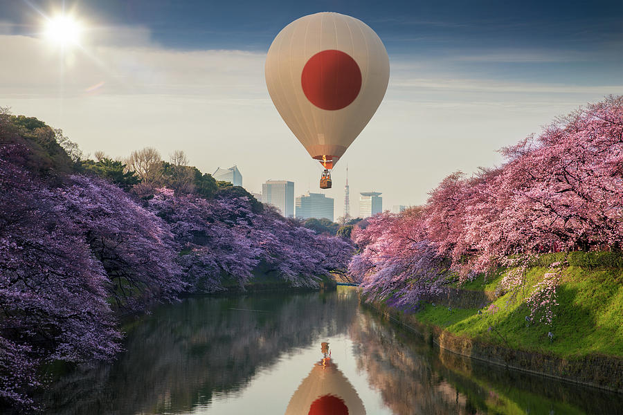 Japan pattern hot air balloon Photograph by Anek Suwannaphoom