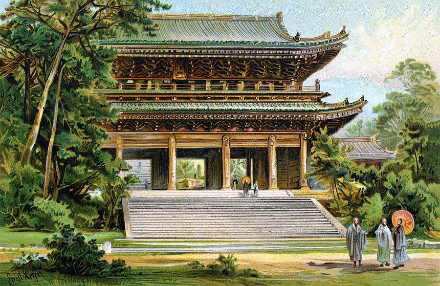 Japan: Temple, 1893 Photograph by Granger