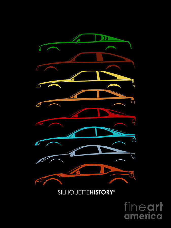 Japanese Coupe SilhouetteHistory Digital Art by Gabor Vida