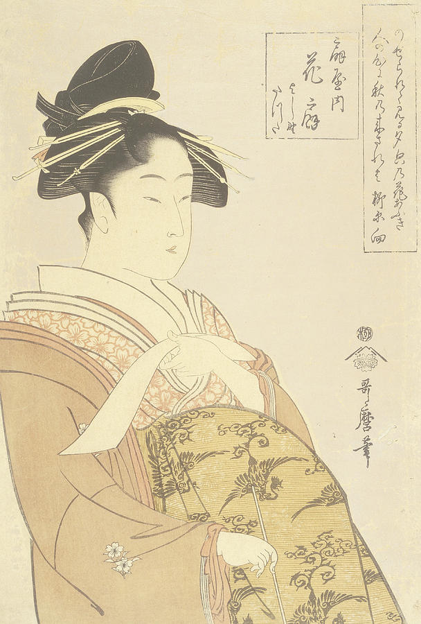 Kitagawa Utamaro Drawing - Japanese Courtesan by Kitagawa Utamaro