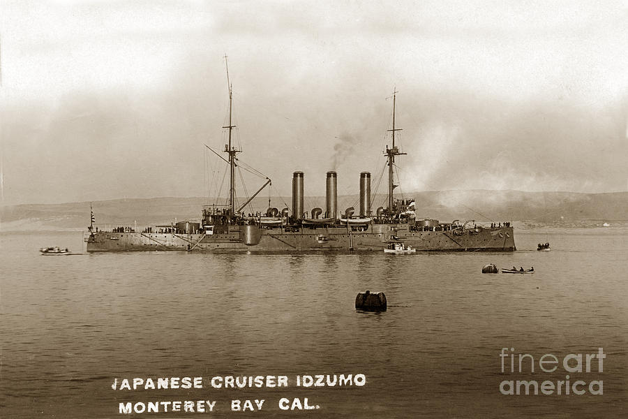 Izumo Photograph - Japanese cruiser Izumo In Monterey Bay December 1913 by Monterey County Historical Society
