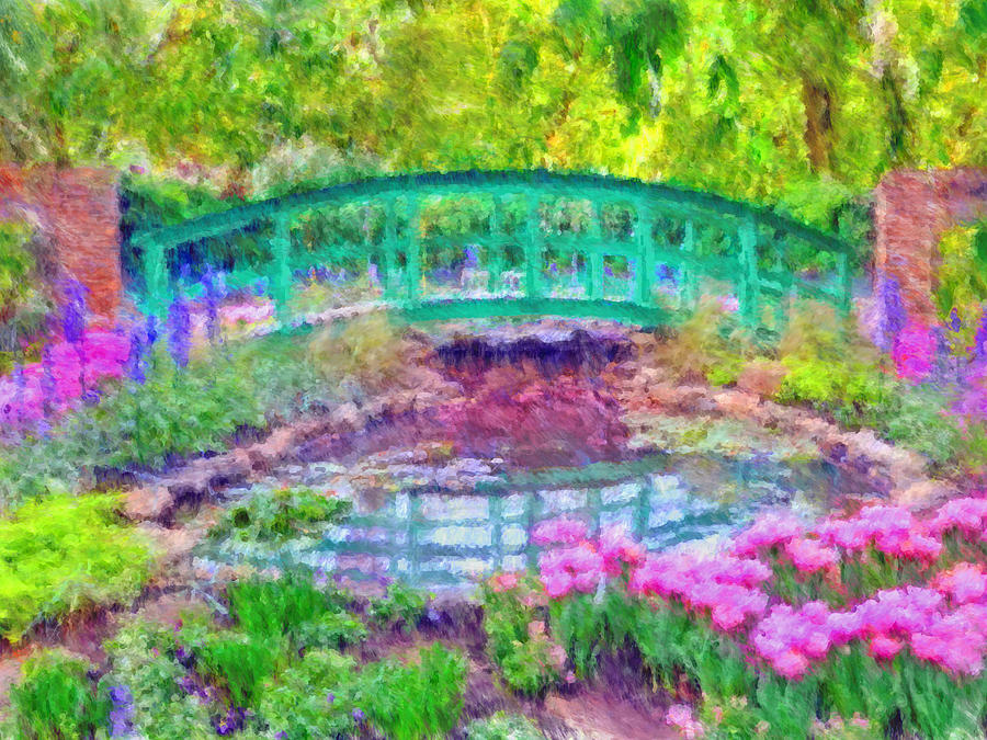 Japanese Footbridge at Phipps Conservatory 2 Digital Art by Digital Photographic Arts