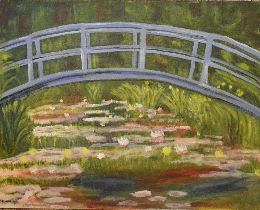 Japanese Footbridge Painting by Nancy Sisco