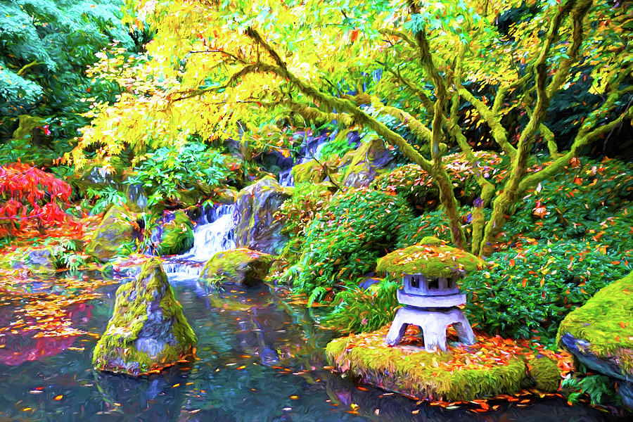 Japanese Garden Digital Art
