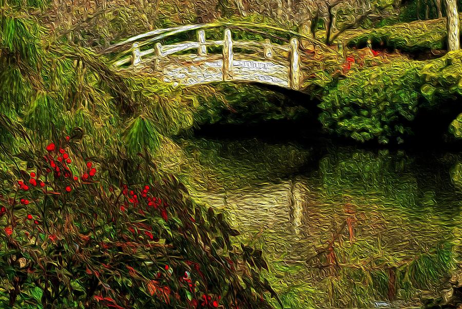 Japanese Garden Painting by Dennis Nelson