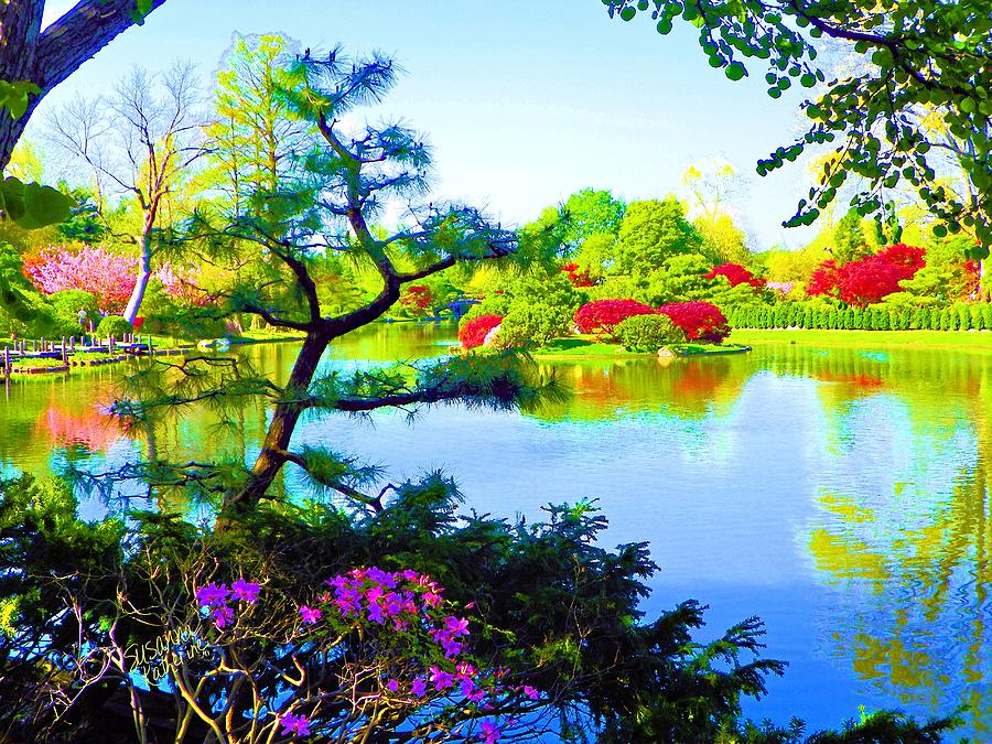 Japanese Garden In Spring Painting by Susanna Katherine