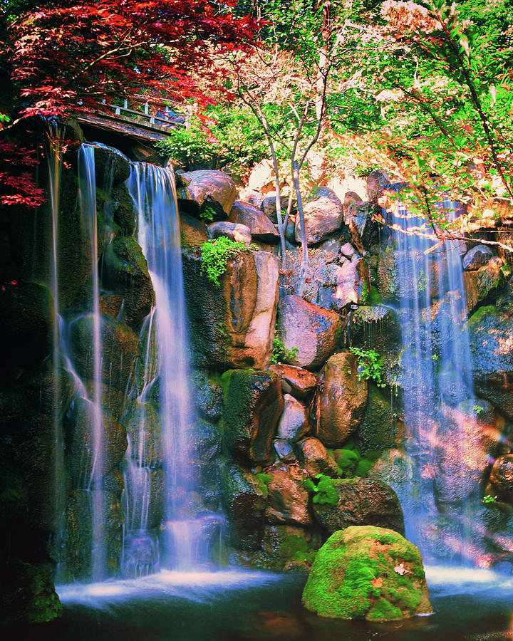 Japanese Garden Waterfall Photograph by Lawrence Knutsson