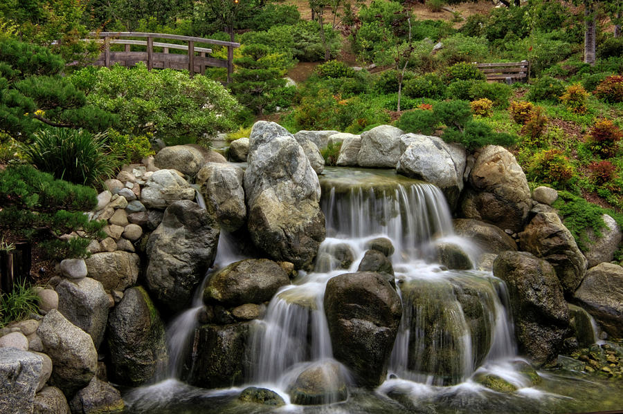 Japanese Garden Waterfalls Photograph by Bryant Coffey
