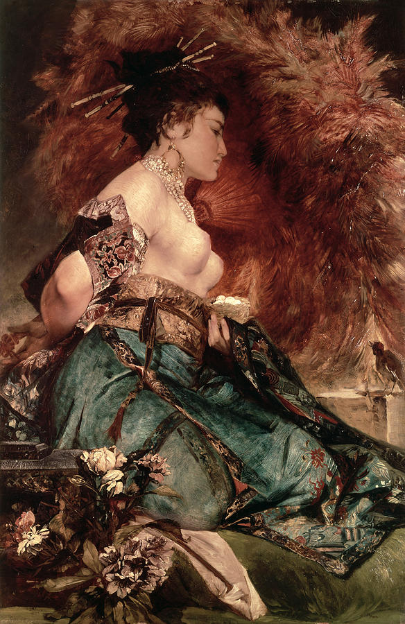 Japanese girl Painting by Hans Makart