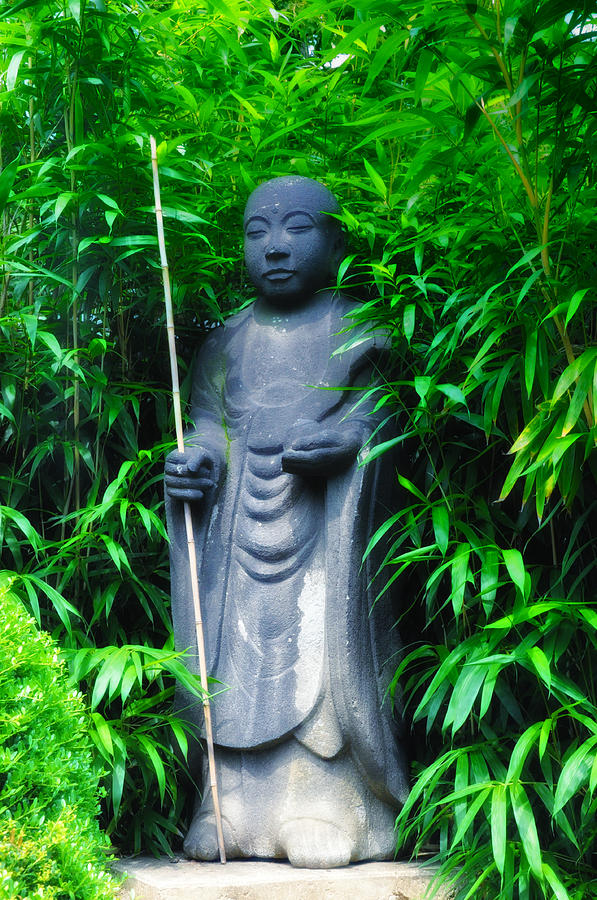 Japanese Photograph - Japanese House Monk Statue by Bill Cannon Japanese Photograph - Japanese House Monk Statue by Bill Cannon