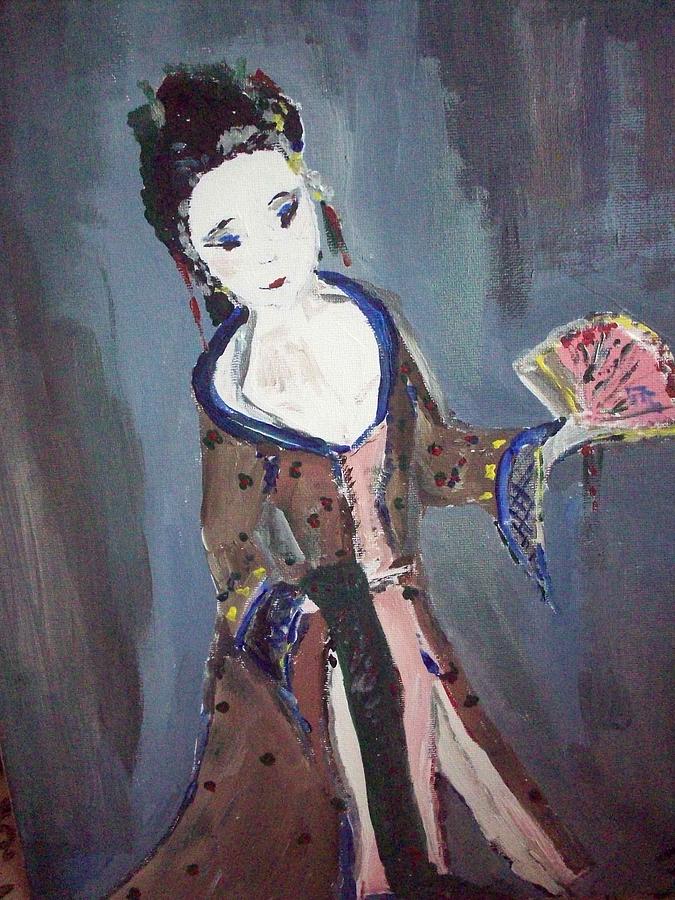 Japanese Lady Painting by Judith Desrosiers