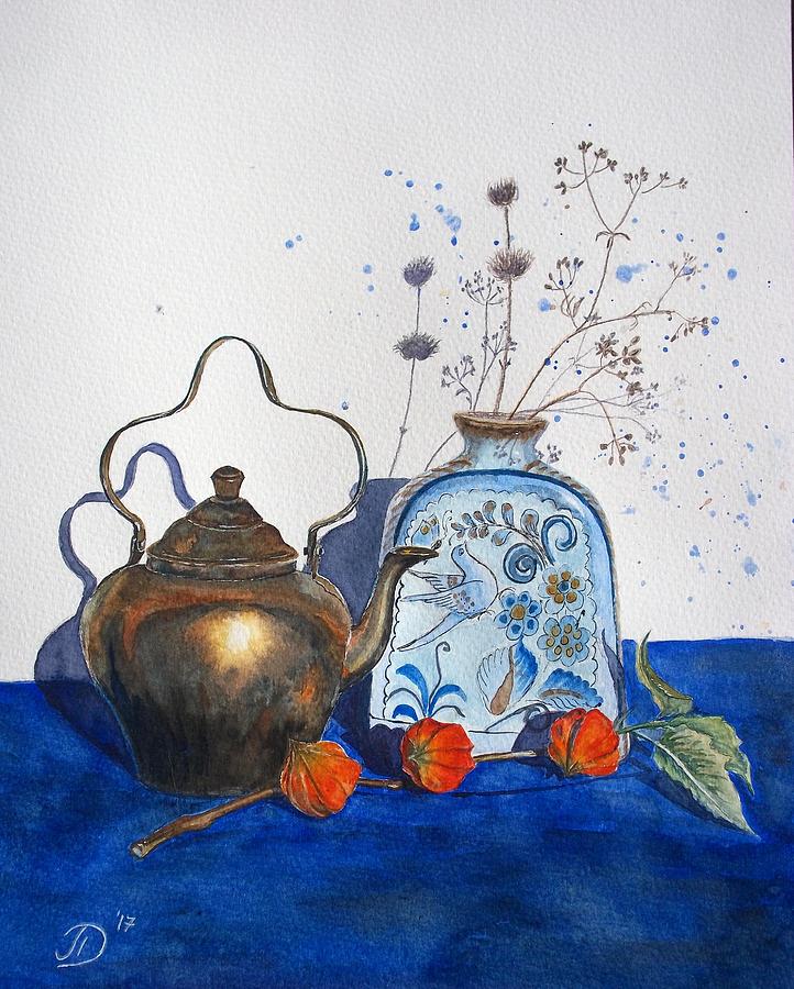 Japanese lanterns Painting by Pepa Dimova Fine Art America