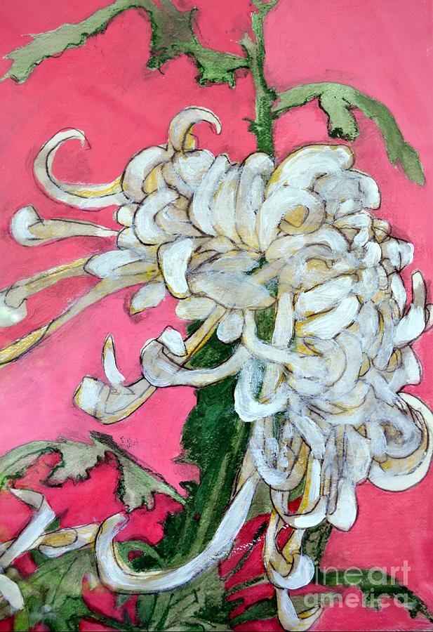Flowers Still Life Painting - Japanese Mum by Diane montana Jansson