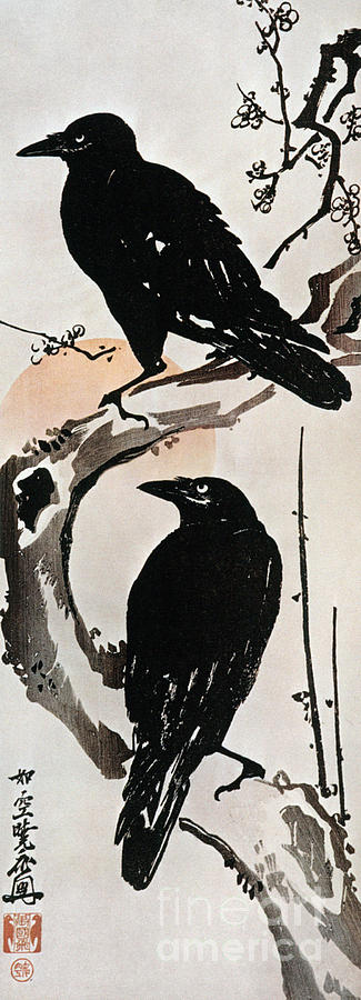 Japanese Print: Crow Photograph by Granger