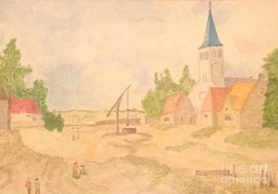 Landscape Painting - Japanese Reflection of Esaias Van De Velde by Sawako Utsumi Landscape Painting - Japanese Reflection of Esaias Van De Velde by Sawako Utsumi