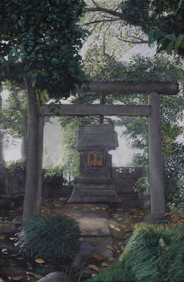 Japanese shrine Painting by Masami Iida