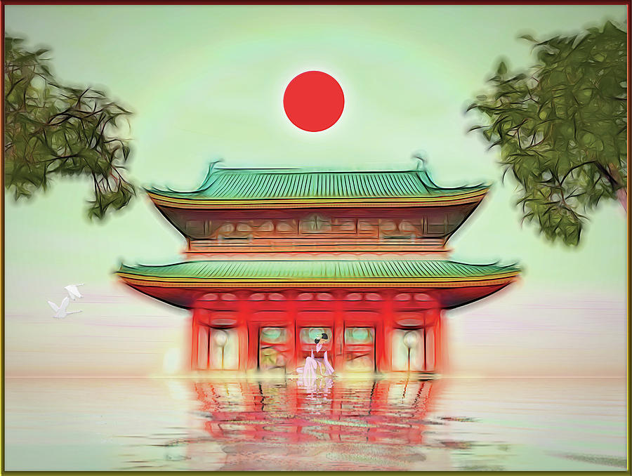 Japanese temples Digital Art by Harald Dastis