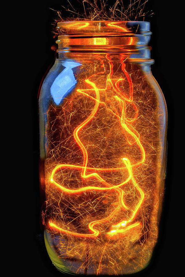 Jar Photograph - Jar Full Of Sparks by Garry Gay