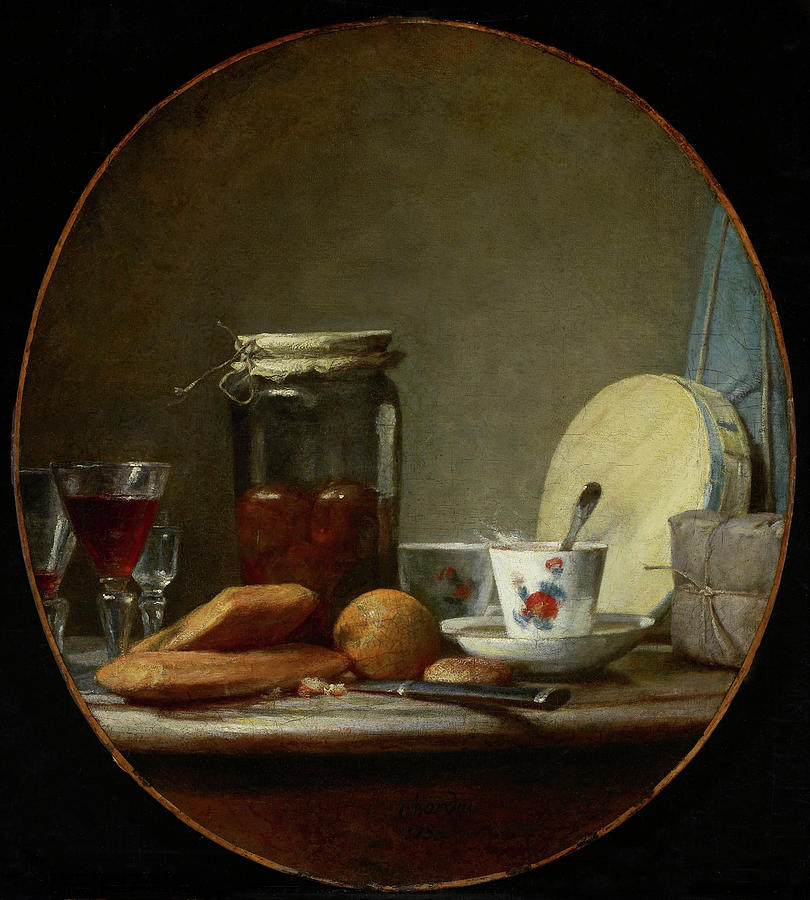 Jar of Apricots Painting by Jean-Baptiste-Simeon Chardin