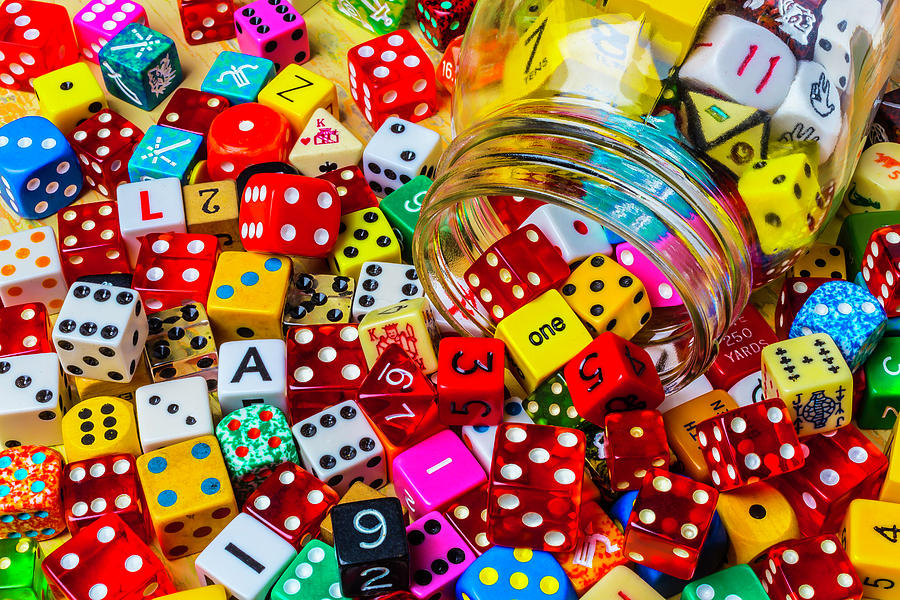 Jar Of Dice Photograph by Garry Gay