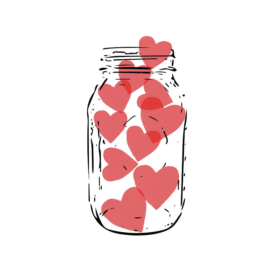 Jar Of Hearts- Art by Linda Woods Digital Art by Linda Woods