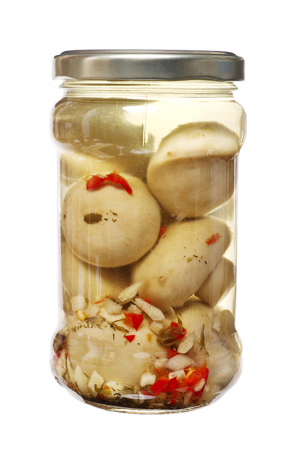 Jar of Sliced Mushrooms Photograph by Donald Erickson - Fine Art