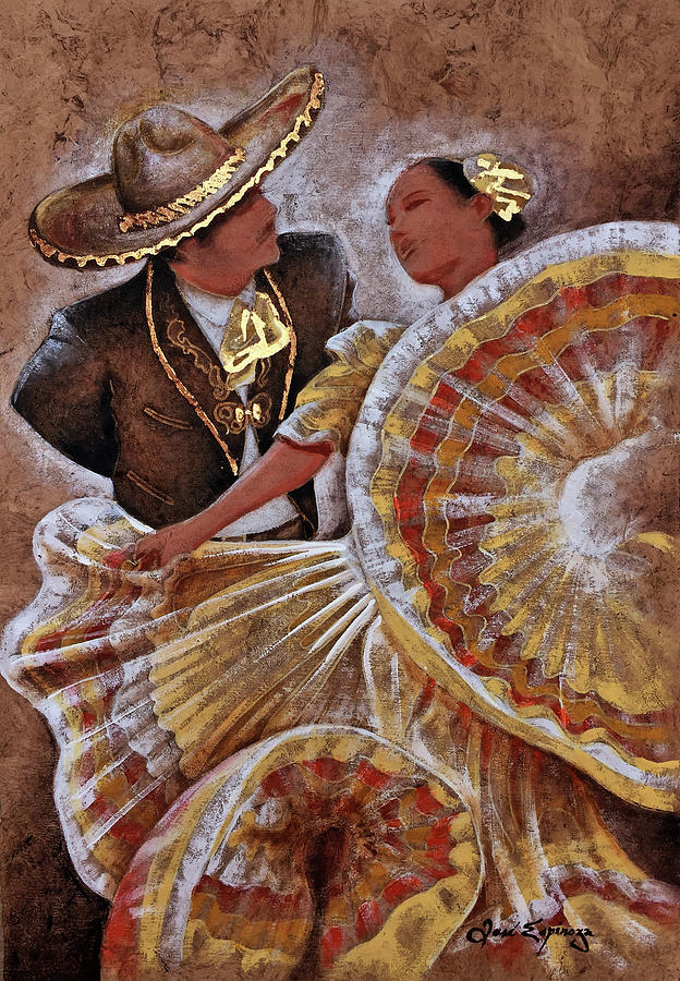Jarabe Tapatio Dance Painting by J U A N - O A X A C A