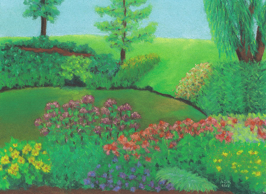 Flower Pastel - Jardin de Juillet by Anne Katzeff