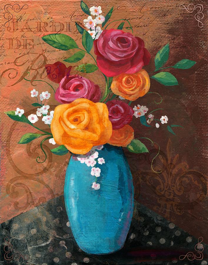 Jardin de Roses Mixed Media by Fiona Stokes Gilbert - Pixels