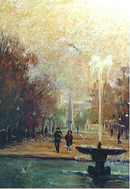 Jardin des Tuileries Painting by Walter Casaravilla