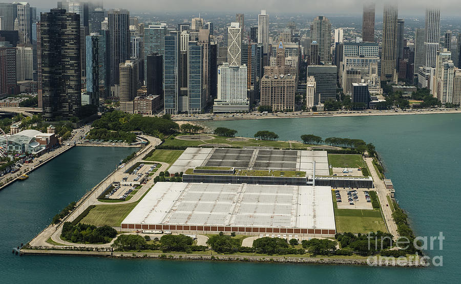 Jardine Water Purification Plant in Chicago Aerial Photo Photograph by David Oppenheimer