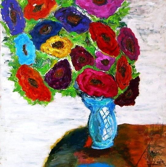 Flores Painting - Jarron Con Flores by Jose Maria Gijon