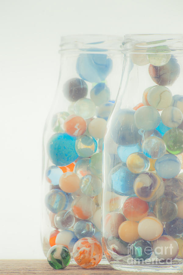 Still Life Photograph - Jars full of marbles by Edward Fielding