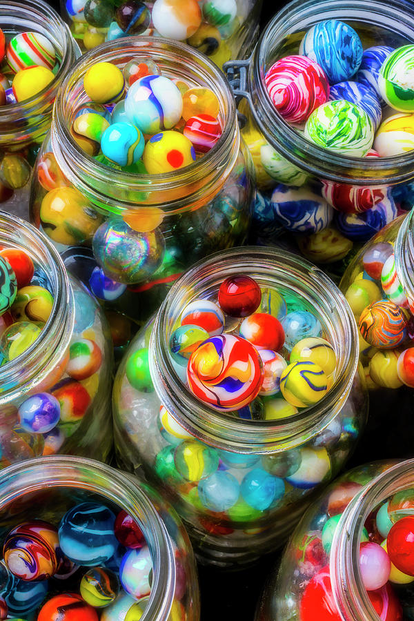 Jars Full Of Marbles Photograph by Garry Gay