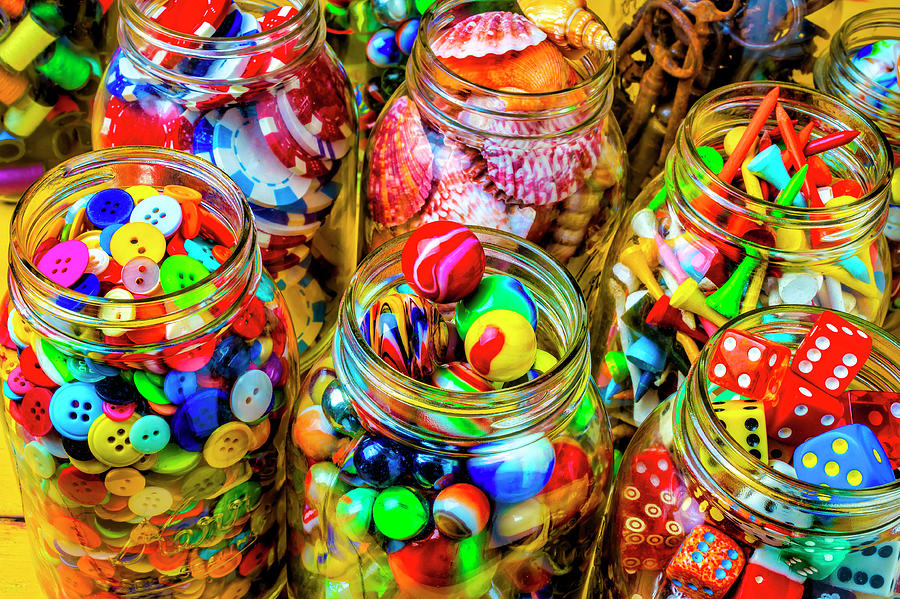 Jars Of Everyday Objects Photograph by Garry Gay