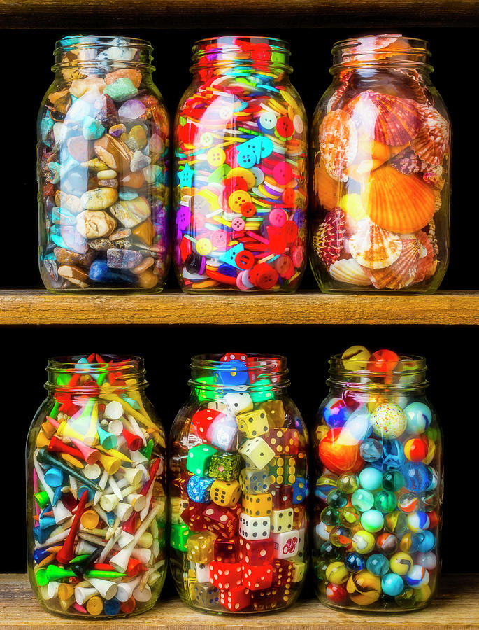 Jars On A Shelf Photograph by Garry Gay