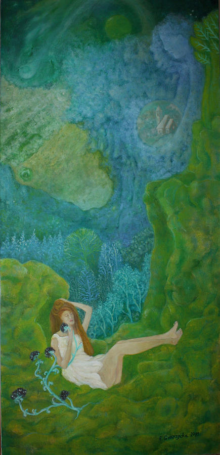 Jasmin Noir Painting by Elzbieta Goszczycka