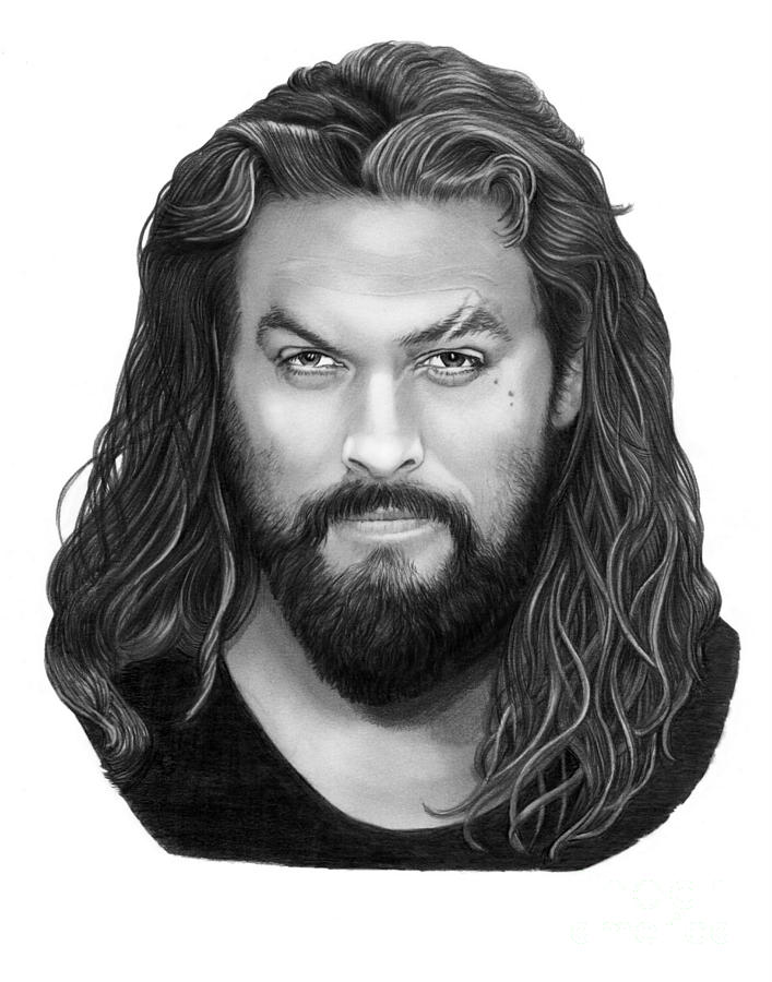 Jason Momoa Drawing by Murphy Elliott