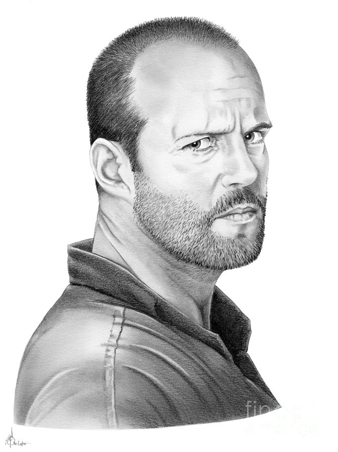 Portrait Drawing - Jason Statham by Murphy Elliott