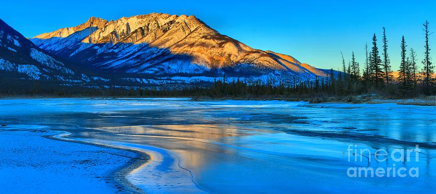 Jasper Lake Icy Panorama Photograph by Adam Jewell