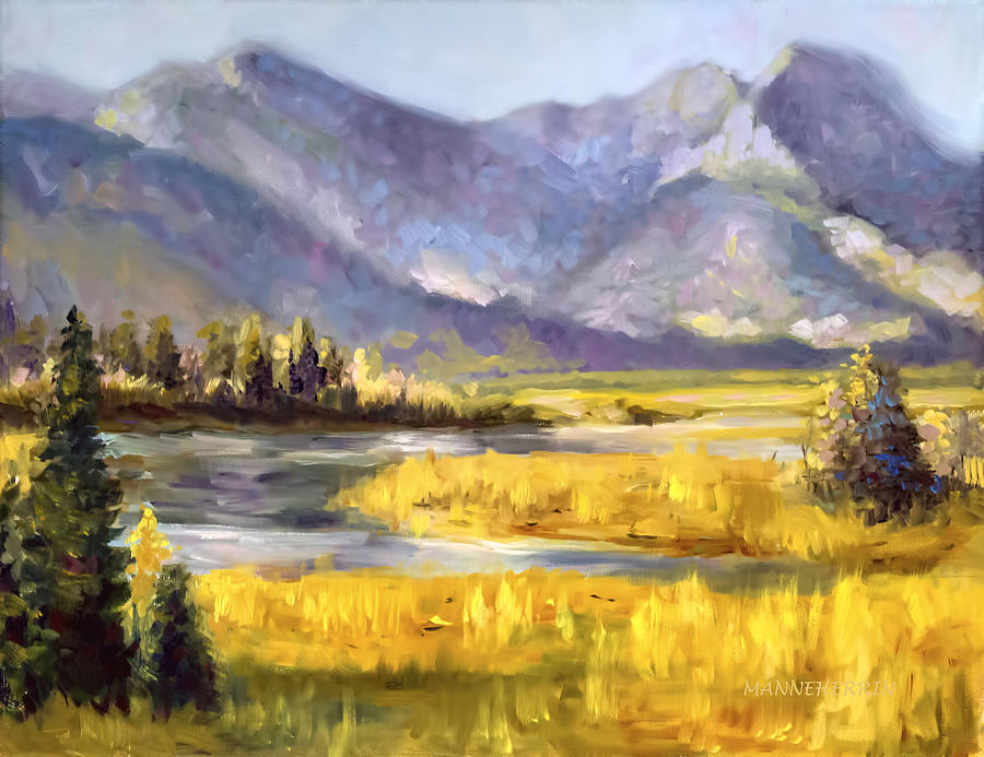 Mountain Painting - Jasper Lakes Canada by Melissa Herrin