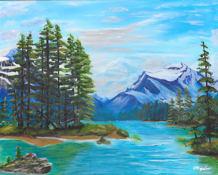 Jasper Moutains Painting by David Bigelow