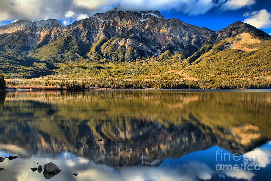 Jasper Pyramid Lake Reflections Photograph by Adam Jewell
